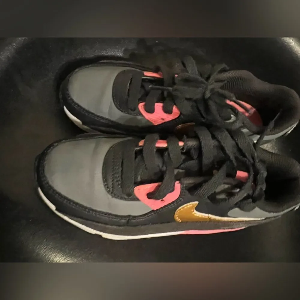 Nike Air Max 90 LTR (GS) Gray Copper Pink Black CD6864-025 Size 2Y